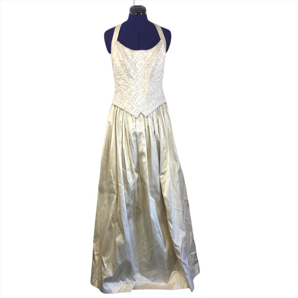 Gunne Sax Dresses & Skirts - Gunne Sax Jessica McClintock Light Gold Sparkle Princess Renaissance Maxi Dress